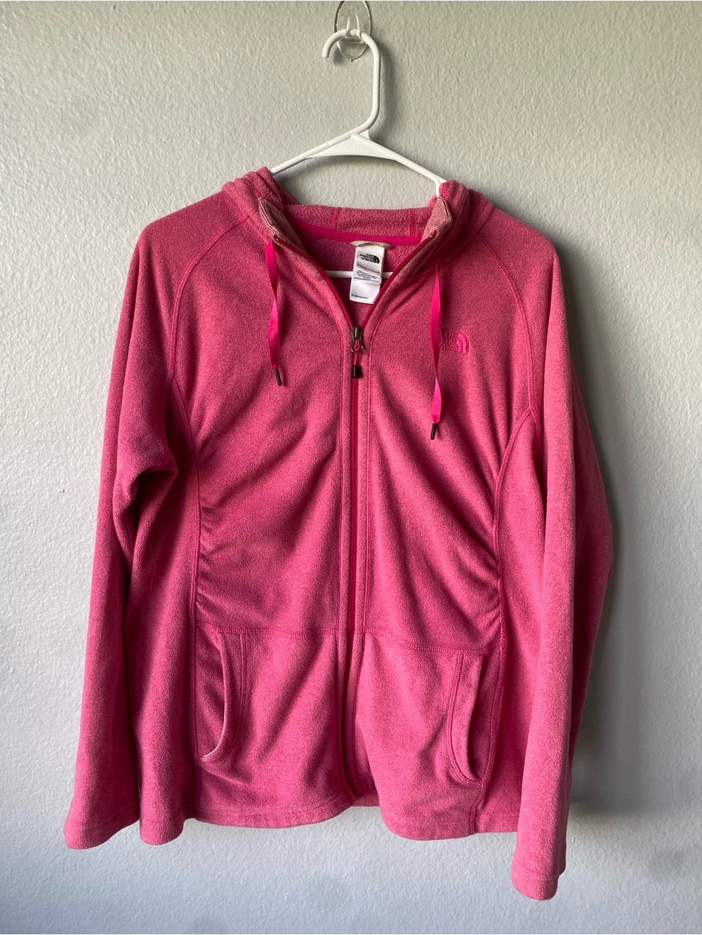 The North Face Women's Pink Polartec Fleece Full Zip Hoodie Jacket Size L NWOT